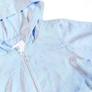 Rsq blue cropped zip up sweater